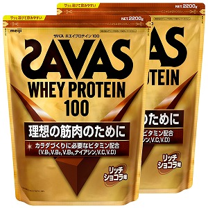 ザバス ホエイプロテイン100 リッチショコラ味 2200g ×2個セット|くすりの勉強堂 アネックス