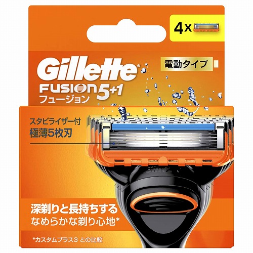 ジレット フュージョン 電動タイプ 替刃4個入 メール便送料無料