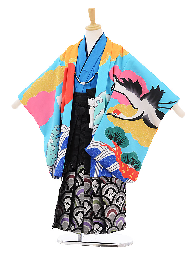子供着物 花模様 鶴 パステルカラー 七五三 5歳 7歳 CK-7001 子供着物 花模様 鶴 パステルカラー 七五三 5歳 7歳 CK-7001