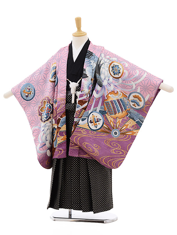 楽天市場】七五三レンタル 男の子 5601紫地熨斗に鷹×黒ベージュ千鳥袴