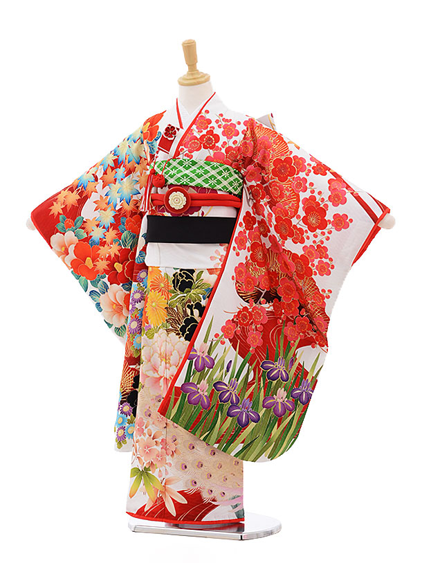 史上最も激安 七五三レンタル きもの 子供 ひな祭り 753 被布セット 753着物 被布 3歳女の子 古典柄 和風モダン おしゃれ レンタル 女の子 3歳 着物 七五三 レンタル 正絹 新品足袋プレゼント ねじり梅刺繍 ベージュ 花小紋 赤 4075 丹後ちりめん 往復送料無料