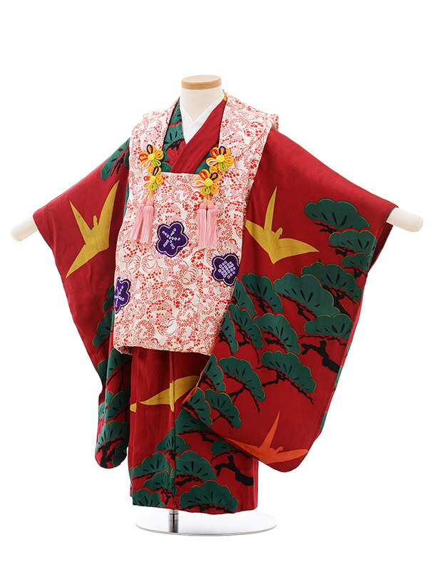 アンティーク 七五三 レンタル 3歳女の子 被布 753着物 七五三 セット 3歳 着物 着物 アンティーク 七五三 和服 3歳 3歳 着物 753 フルセット 被布 女の子 アンティーク アンティーク 着物 七五三 レンタル 3525 アンティーク 白 エンジ 松３歳女の子 753