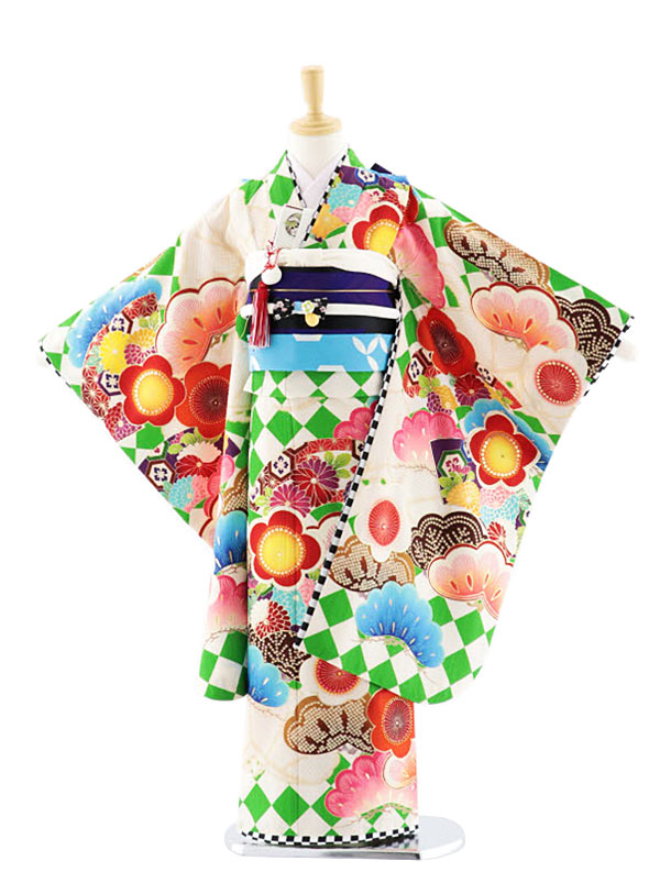 七五三 お召しもの 7歳 フルセット 賃借 御姉さん 7706 JAPANSTYLE 金剛石に扇松梅 緑であること 四つ身 753 お子さん 儀式用着 正月 ブランド名 7才 七才 七歳 御嬢さん フルセット賃借 7歳お召しものフルセット きもの賃借 新品足袋差し上げ物 往復貨物輸送無料【賃借】