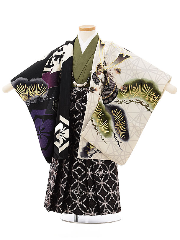 753|七五三 3歳 お召しもの 賃借 3歳|七五三 お召しもの賃借2469JAPANSTYLE 絵羽モノクローム鷹に松 ブランド名 ☆新品足袋差し上げ物☆|七五三 3歳|赤ちゃん|七五三 3歳児 賃借 ３才 往復貨物輸送無料