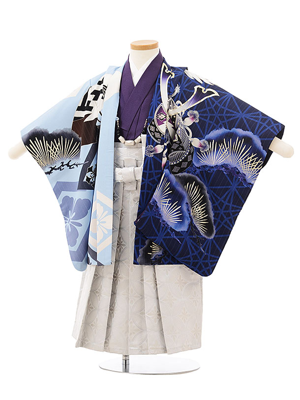 753|七五三 3歳 お召しもの 賃借 3歳|七五三 お召しもの賃借2470JAPANSTYLE 絵羽青色水色鷹に松 ブランド名 ☆新品足袋差し上げ物☆|七五三 3歳|赤ちゃん|七五三 3歳児 賃借 ３才 往復貨物輸送無料