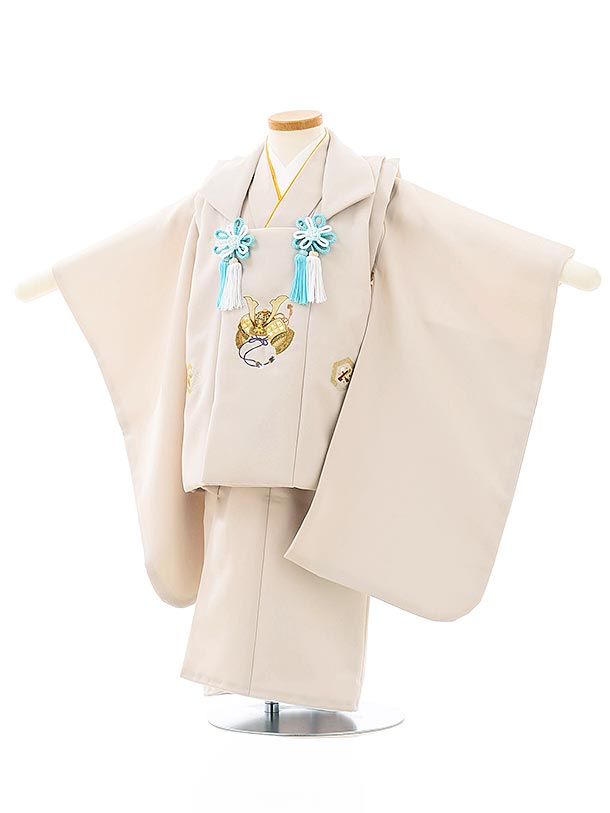被布 レンタル 男児 七五三 被布 着物 レンタル 七五三 2671ベージュ刺繍兜xベージュ 3歳男の子 七五三 男児 着物 3歳 子供 きもの 被布 セット お正月 和装 お祝い 3才 3歳 男の子 被布コート 新品足袋プレゼント 往復送料無料 レンタル Cdm Co Mz