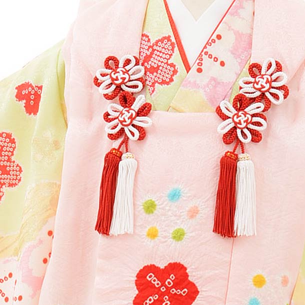 七五三 着物 3歳 レンタル 七五三 3歳 被布 セット 正絹 3868ピンク梅xひわ色雲取り桜 女の子 七五三レンタル 3歳 女児 被布 七五三 三歳女児  被布コート 子供 お祝い着 正月 3歳 3才 きものレンタル 新品足袋プレゼント 往復送料無料 キッズ・ベビーファッション elga ...