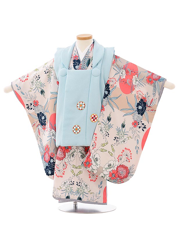 格安SALEスタート】 七五三 着物 3歳 レンタル 被布 セット 3908水色x