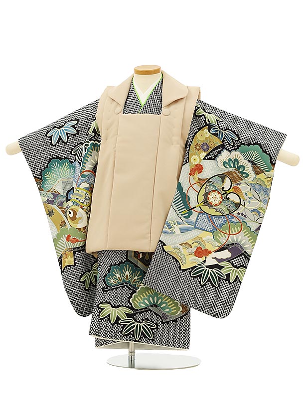 七五三　男子　被布　男の子　着物 楽天市場】七五三 3歳 男の子 着物レンタル df052-2 被布セット 子供