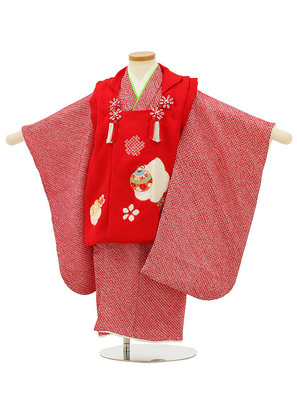 七五三 3歳 着物 753 正絹 絞り 被布 赤 子供着物 女の子 三歳 ピンク 正絹 女の子 3歳 七五三 レンタル 被布 フルセット ブランド