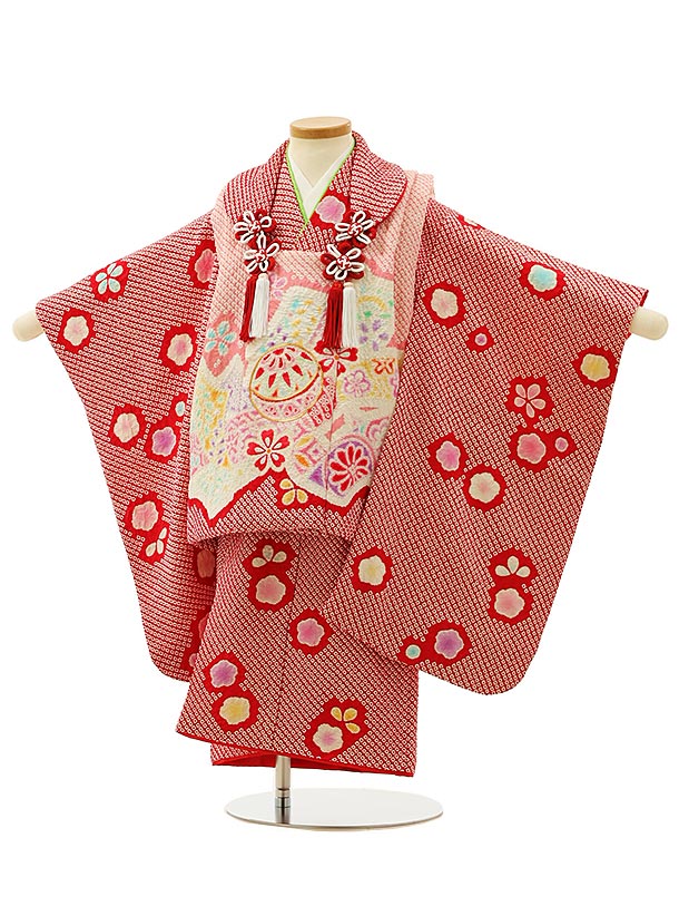 本格正絹♡七五三3歳女の子セット一式絞り赤系