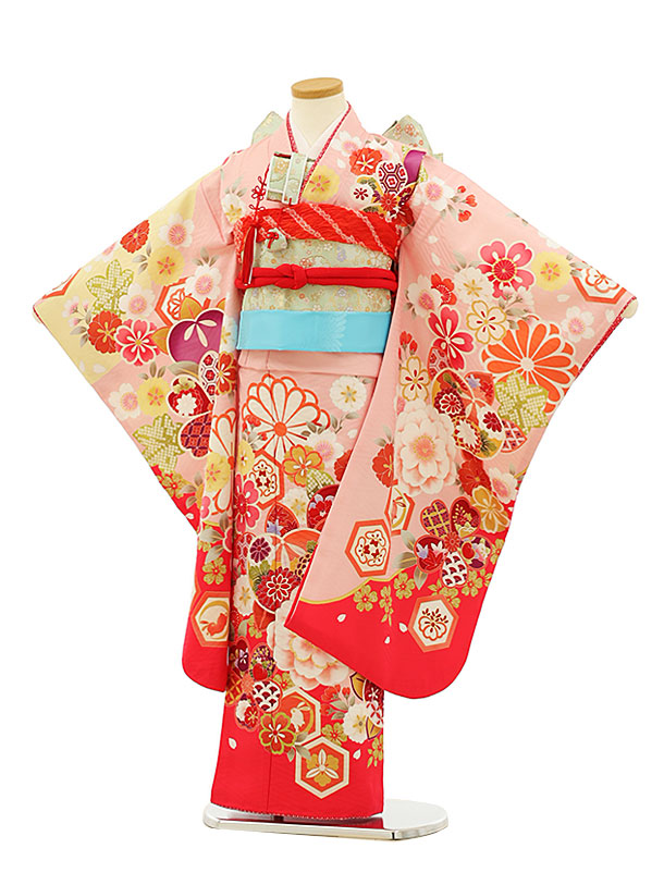 楽天市場】七五三 着物 7歳 フルセット レンタル 女の子 Y101 赤色