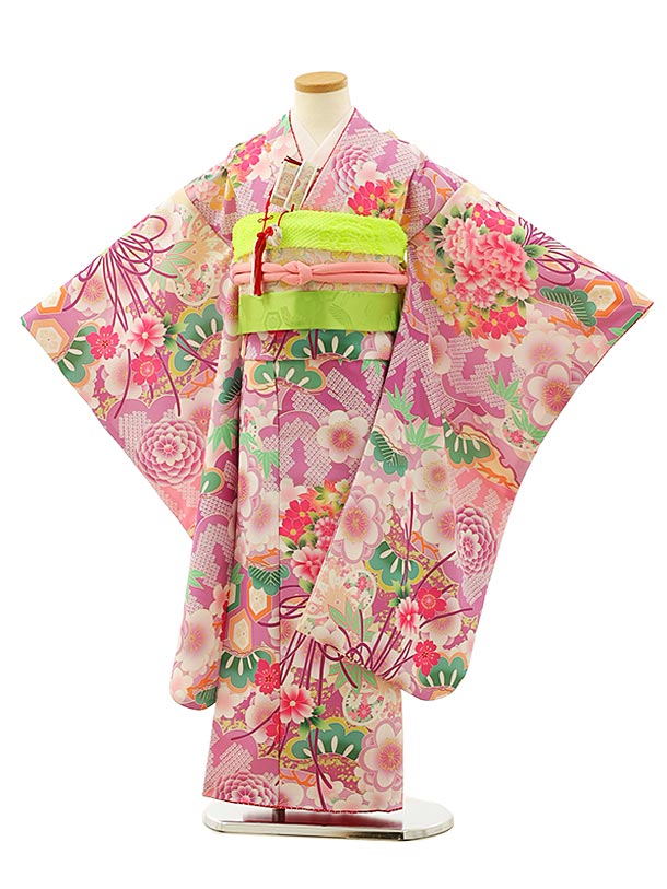 【9/28までのお値段】七五三　七歳　着物・結び帯フルセット　⑨ 楽天市場】七五三 着物 7歳 フルセット レンタル 女の子 753 子ども