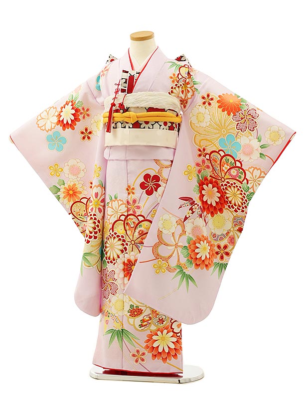 七五三 お召しもの 7歳 フルセット 賃借 御姉さん Y018 すみれ色 菊梅 753 お子さん 儀式用着 正月 7才 七才 七歳 御嬢さん フルセット賃借 7歳お召しものフルセット きもの賃借 新品足袋差し上げ物 往復貨物輸送無料【賃借】