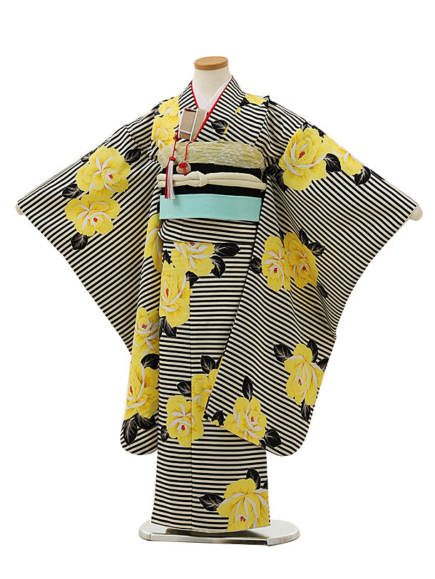 楽天市場】七五三 着物 7歳 フルセット レンタル 女の子 Y119 黒グレー