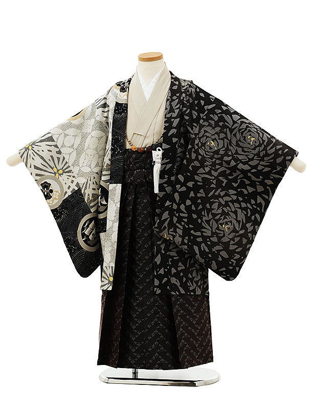 楽天市場】七五三レンタル 男の子 5975黒ゴールド鶴×黒袴 5歳