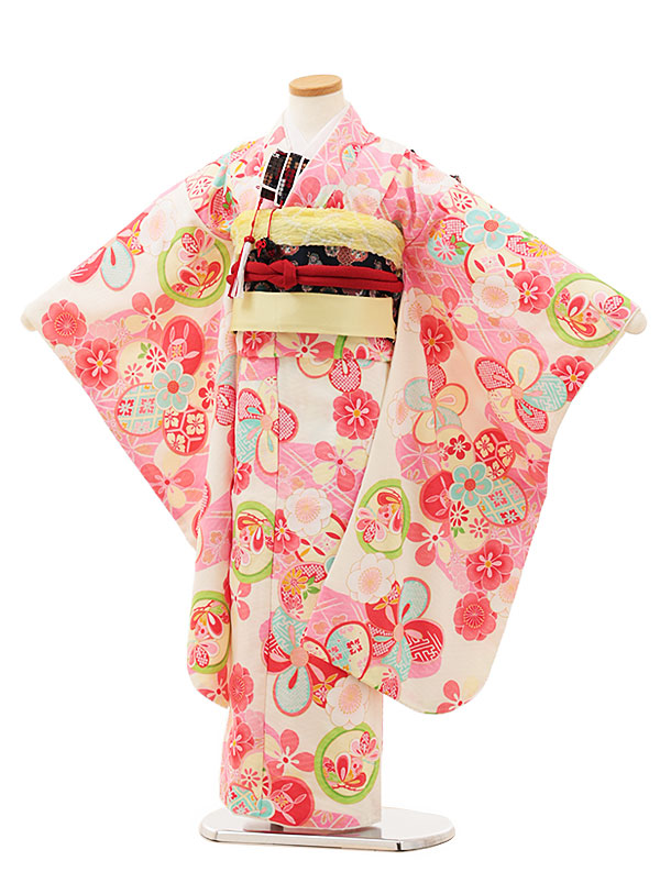 楽天市場】七五三レンタル(7歳女児結び帯) 7937薄ピンクぼかしねじり梅