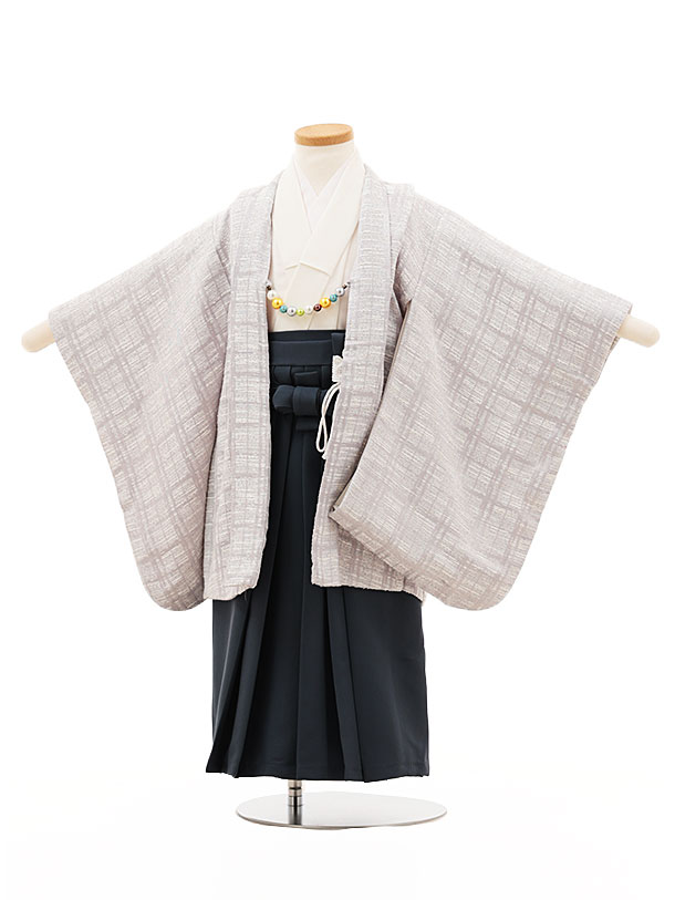 【賃借】御召しもの 七五三(3歳男袴)W347 ラフィネココ 薄薄墨色透かし彫り×青み薄墨色 3歳 袴 フルセット 御坊っちゃん 御祭り着 正月 3才 御坊っちゃん きもの賃借〔往復貨物輸送無料〕