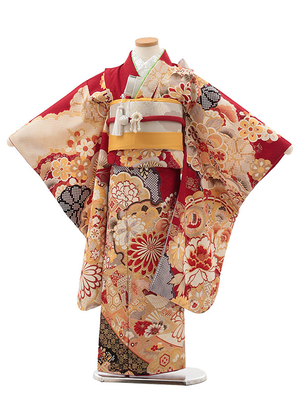 楽天市場】七五三 着物 7歳 フルセット レンタル 女の子 Y066 赤地