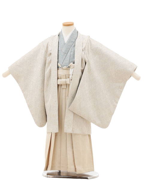 【賃借】お召しもの 七五三賃借(5歳男袴)X630 ぷちぷり 白ゴールド 金剛石柄×ゴールド 5歳 袴 フルセット お坊っちゃん 儀式用着 正月 5才 お坊っちゃん きもの賃借〔往復貨物輸送無料〕