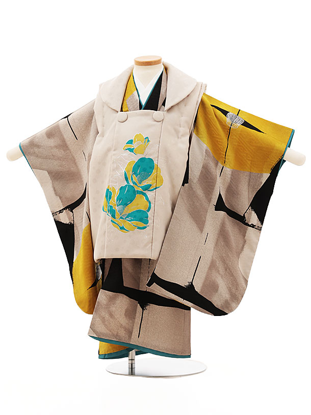 七五三 お召しもの 3歳 賃借 七五三 3歳 厚地の外套 仕掛ける 4519 今めかしい空中線 ベージュ椿×ベージュ黄 御姉さん 七五三賃借 3歳 御嬢さん 厚地の外套 七五三 三歳御嬢さん 厚地の外套厚地の外套 赤ちゃん 儀式用着 正月 3歳 3才 きもの賃借 新品足袋差し上げ物 往復貨物輸送無料【賃借】