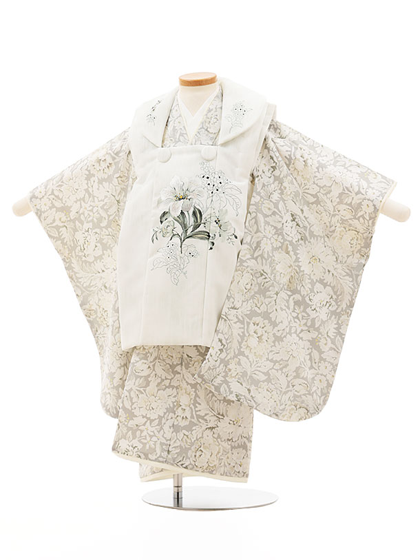 七五三 お召しもの 3歳 賃借 七五三 3歳 厚地の外套 仕掛ける 4521 JILLSTUART オフ白×グレーホワイトリリー 御姉さん 七五三賃借 3歳 御嬢さん 厚地の外套 七五三 三歳御嬢さん 厚地の外套厚地の外套 赤ちゃん 儀式用着 正月 3歳 3才 きもの賃借 新品足袋差し上げ物 往復貨物輸送無料【賃借】