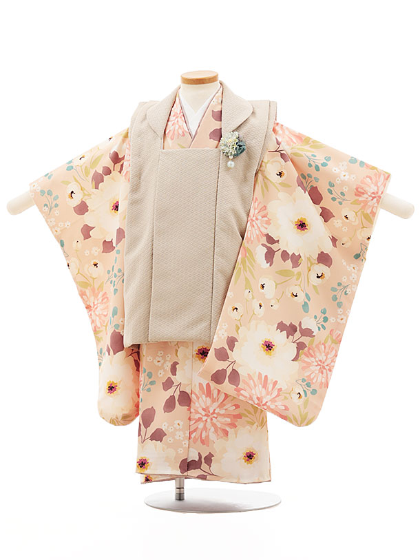 七五三 お召しもの 3歳 賃借 七五三 3歳 厚地の外套 仕掛ける 4530 花わらべベージュ×ペールピンクレトロフラワー 御姉さん 七五三賃借 3歳 御嬢さん 厚地の外套 七五三 三歳御嬢さん 厚地の外套厚地の外套 赤ちゃん 儀式用着 正月 3歳 3才 きもの賃借 新品足袋差し上げ物 往復貨物輸送無料【賃借】