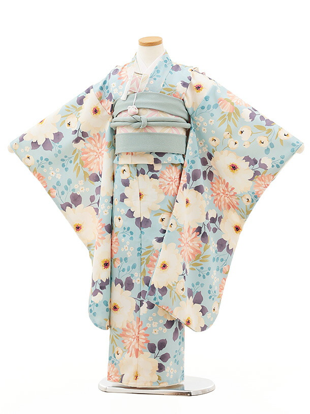 専用 七五三 フルセット 楽天市場】七五三 着物 7歳 フルセット レンタル 女の子 Y291 水色 裾