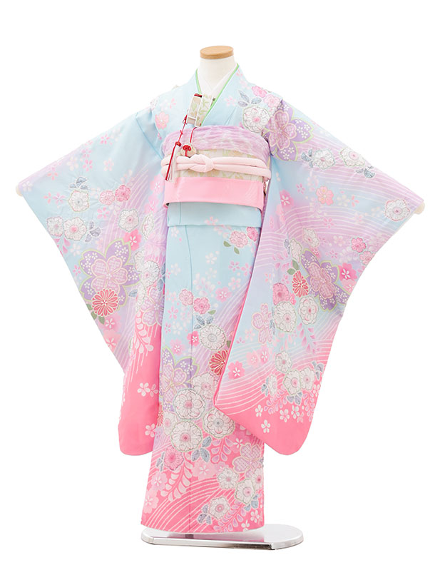 505ag61□七五三 七歳 女児 着物&袋帯 部分絞り ねじり梅□美品 505ag61□七五三 七歳 女児 着物&袋帯 部分絞り ねじり梅□美品