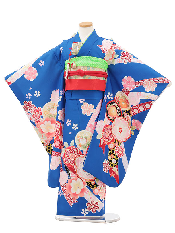 楽天市場】七五三 着物 7歳 フルセット レンタル 女の子 7140 青しぼり