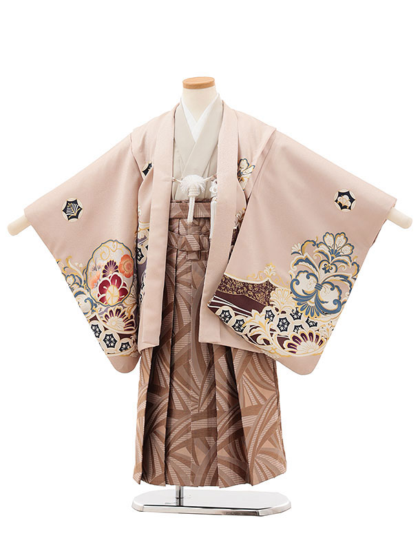 楽天市場】【レンタル】着物 かんたん七五三(5歳男袴)X428 ピンク鷹に
