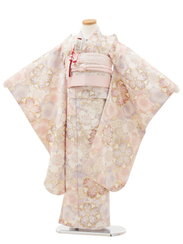 楽天市場】【レンタル】着物 七五三(7歳結び帯)Y558 ペールブルー 桜 7