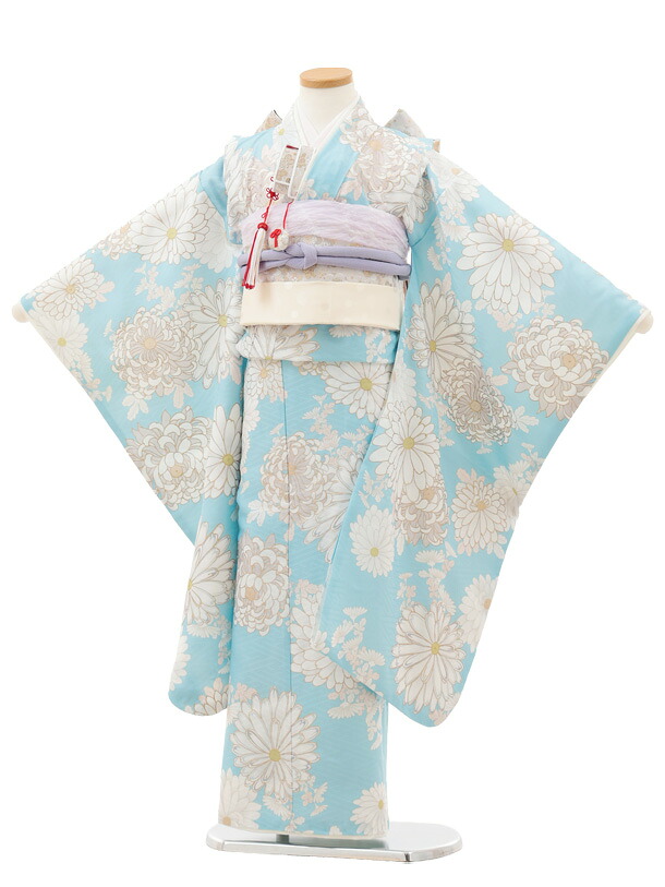 楽天市場】【レンタル】着物 七五三(7歳結び帯)Y516 水色 裾ピンク