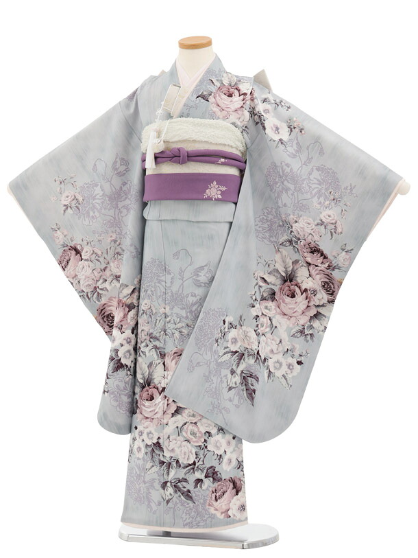 【レンタル】着物 七五三(7歳)Y714 JILL STUART スモーキーセメント ローズ 7歳 結び帯 フルセット 女の子 お祝い着 正月 7才 女児 きものレンタル【往復送料無料】｜京都かしいしょう 14,058円