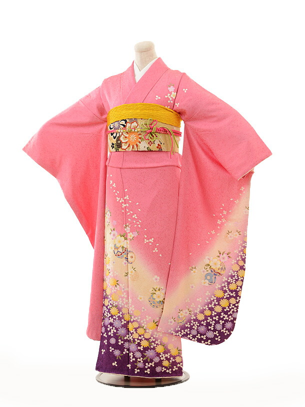 【レンタル】〔振袖〕〔貸衣装〕振袖レンタル132 ピンク手まり〔結婚〕〔卒業式〕〔フルセット〕〔rental〕〔振り袖〕〔往復送料無料〕〔新品足袋プレゼント〕〔女性和服〕〔フリソデ furisode〕〔振り袖〕〔振袖 セット〕