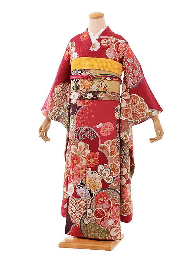 振袖 足袋なし ほぼフルセット 赤 古典柄 532p1.jpg