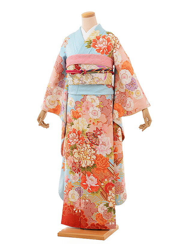 正絹振袖5 Mサイズ⭐︎2/28までに出品 未仕立て 振袖 22点セット「Beatiful Japan ブルー×黒 鳳凰」仮