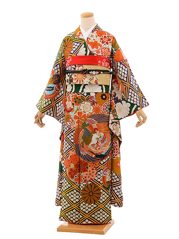 成人式　振袖 ジャパンモード 紫/黒/金 花魁風 派手振袖ネットレンタル 大人っ