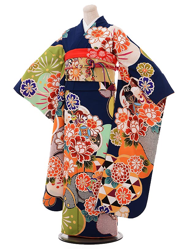 振袖　セット売り　正絹 楽天市場】【成人式 振袖 レンタル】RS786 正絹 薄緑 吉祥熨斗