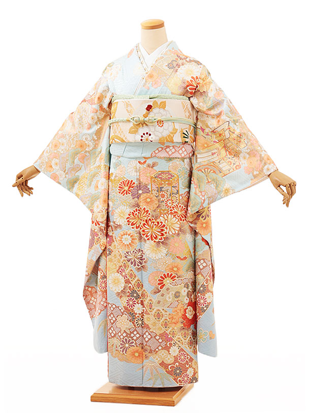 倖田來未振袖 からし/黒 ライオン ジャパンモード かっこいい