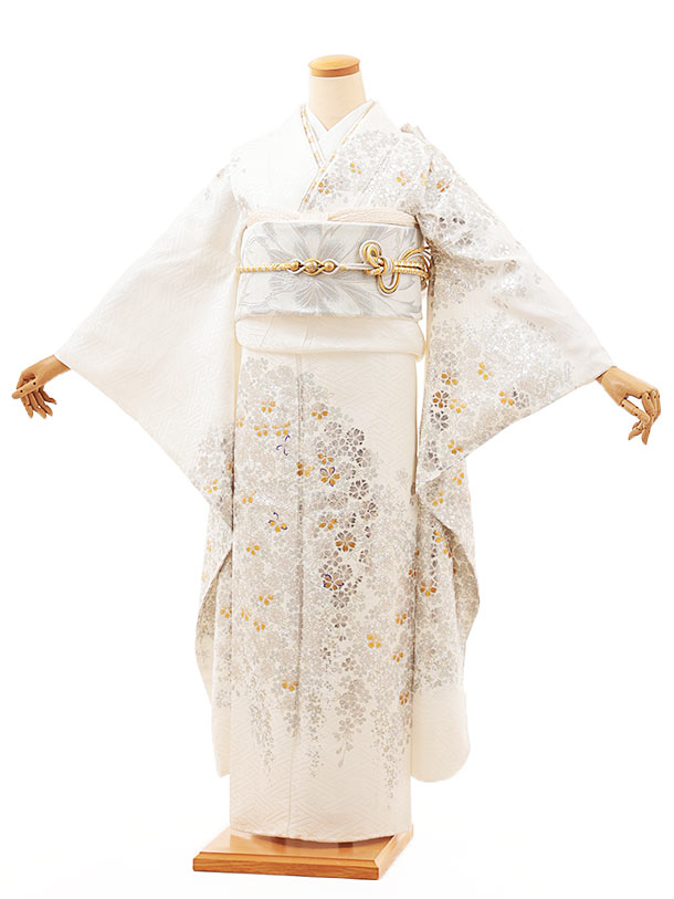 ❪6915❫ ✿ 振袖フルセット✿白 熨斗目 桜 成人式 6915❫ ✿ 振袖フルセット✿白 熨斗目 桜 成人式