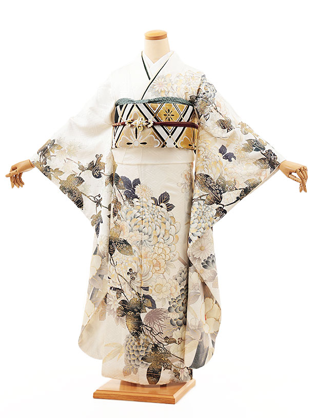 ian 　正絹 振袖set 7点 レンタル】振袖 着物セット 正絹着物+正絹袋帯 成人式 晴れ着