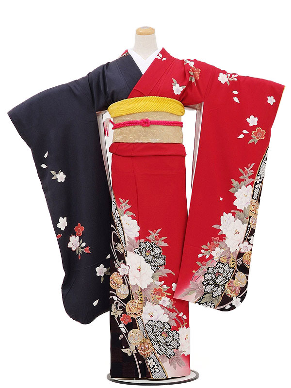 みかん【新品　正絹お振袖　サイズ自由　オーダーメイド　フルセット　赤】 r1864-f-4.jpg