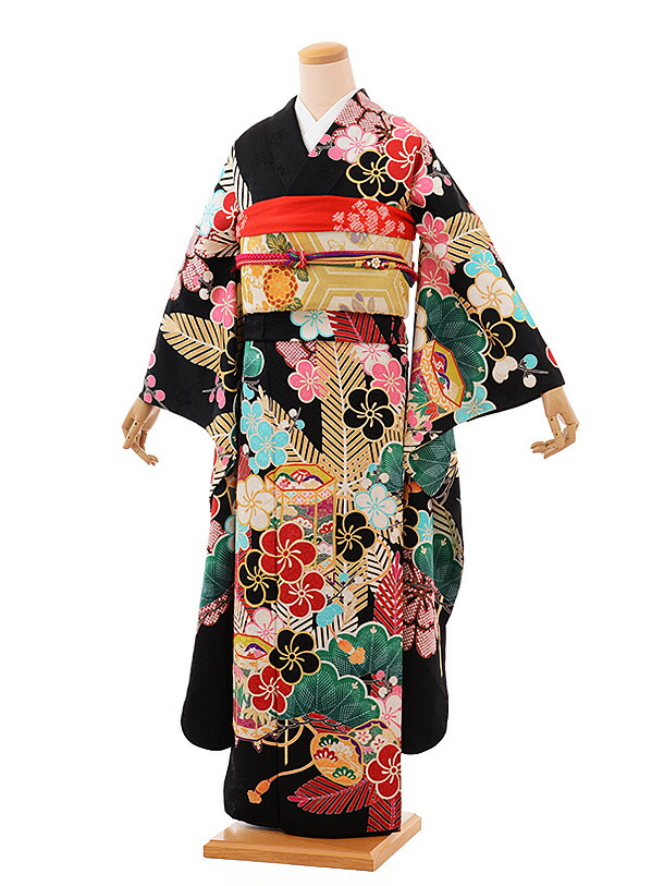 ブランド『kansai〈山本寛斎〉』華やかな赤の花柄振袖 fb1081.jpg