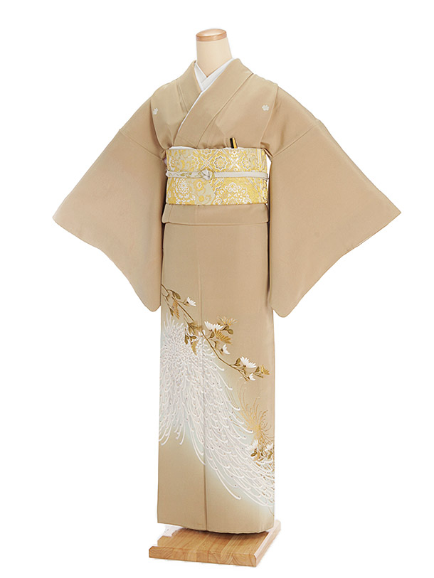 楽天市場】レンタル 五つ紋 色留袖 正絹 色留袖 586 木登色 親族 結婚