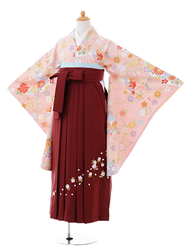 ❀小学校卒業式❀袴セット パープル系×スモーキーピンク SOUBIEN レンタル 卒業式 袴 小学生 女の子 ジュニア 襦袢 草履