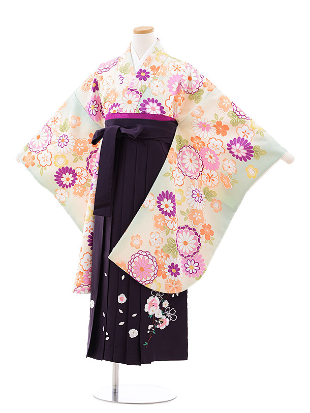 楽天市場 レンタル 小学生卒業式袴レンタル 女の子 9659水色桜 パープル袴 袴レンタル小学校卒業式 卒業式袴セット小学生 小学校卒業式 袴 セット 往復送料無料 新品足袋プレゼント 小学生卒業式袴女の子 京都かしいしょう