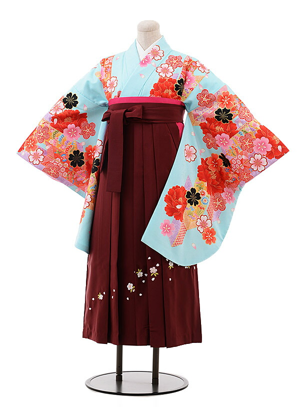 楽天市場】小学生 卒業式 袴レンタル 女の子 9693 グリーン矢柄×エンジ