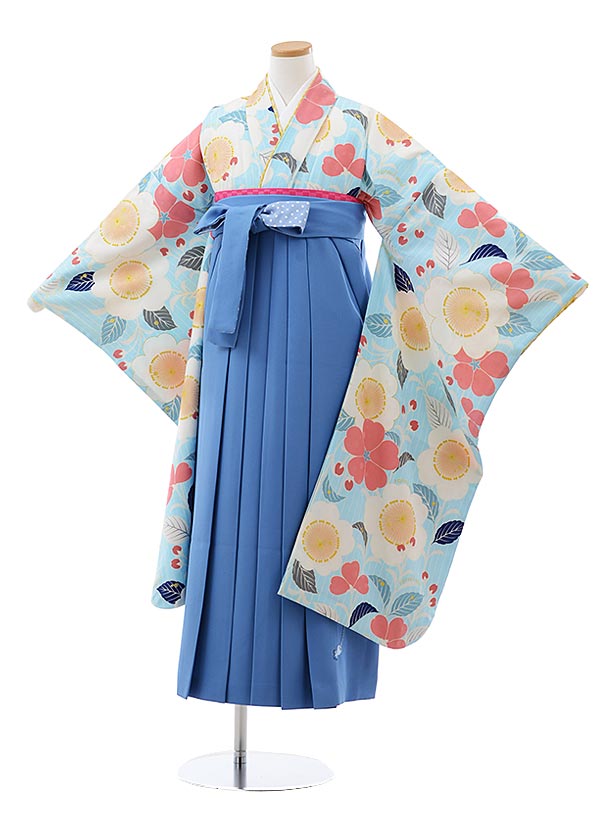 薄い青色 花柄 袴　ほぼ未使用　120cm 楽天市場】卒業式 袴セット 小学生 ジュニア袴 レンタル 小学生 小学生