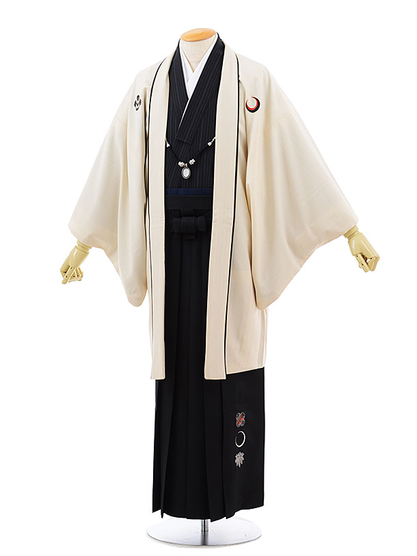 【レンタル】（男性袴 レンタル）〔レンタル 紋付き袴 〔成人式 レンタル 男性用袴レンタル1AF0195 JAPAN STYLEクリームx 黒袴(L)〔成人式 袴 レンタル 男 〔結婚式 〔メンズ袴 〔新郎袴 〔成人式 〔フルセット 【往復送料無料】｜京都かしいしょう